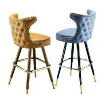 Latest Nordic Design Velvet titanium gold Steel High Bar Chair