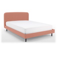 Dust Pink Simple King Size Handsome Bed With Durable Fabric