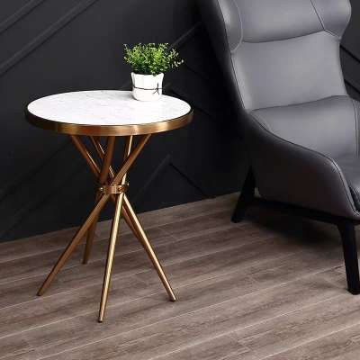 Gold metal round Tempered glass coffee tables