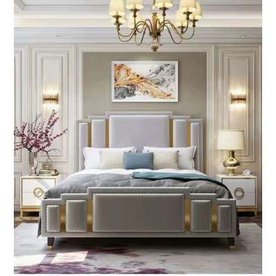 hot sale European style luxury bed room furniture bedroom set gray bed